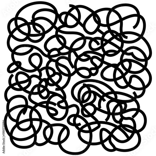 Black Rubber Bands Tangle Mass.