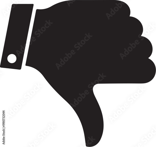 Black thumb down hand with wrist cuff fist