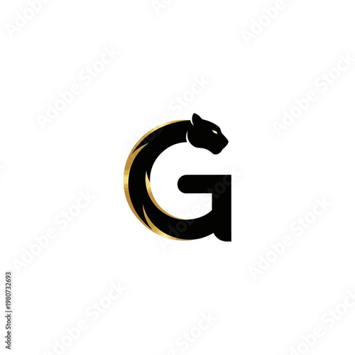 Black Panther Head Letter G Logo.