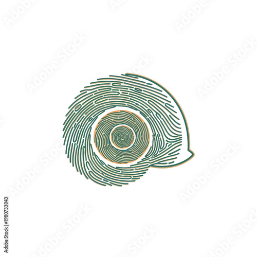 Fingerprint Head Silhouette Identification Mark.