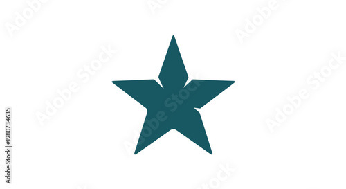 Solid dark teal five-pointed star silhouette isolated on a white background representing a classic icon or symbol.