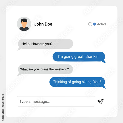 Modern Smartphone Messaging App Interface for Communication and Conversations