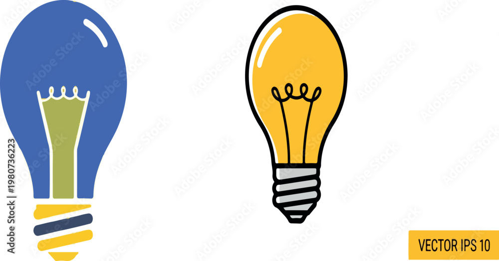 Fototapeta premium Creative Light Bulb Concept Icons - Idea and Innovation Vector