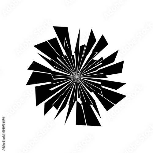 Tableau sur toile Black and white abstract geometric shape.