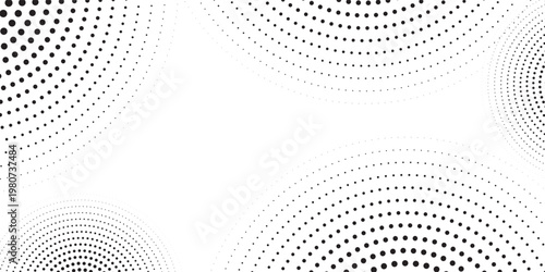 halftone dot abstract background. black circle lines pattern. Futuristic technology concept. Suit for cover, poster, banner, brochure, header, website