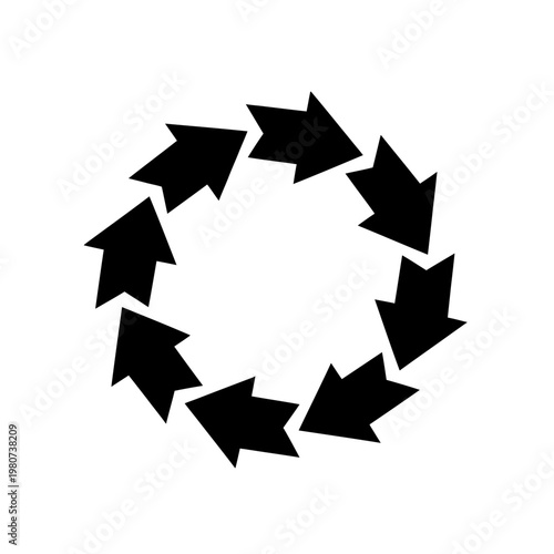 Black Arrows in Circular Motion.