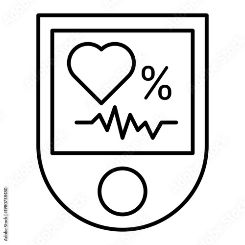 pulse oximeter line icon with editable stroke