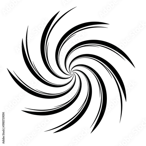 Quadro em tela Black swirling abstract motion graphics design.