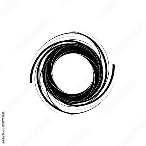 Coiled black rubber tube closeup.