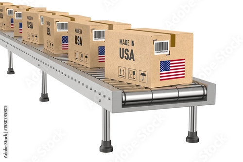 Cardboard boxes on conveyor...