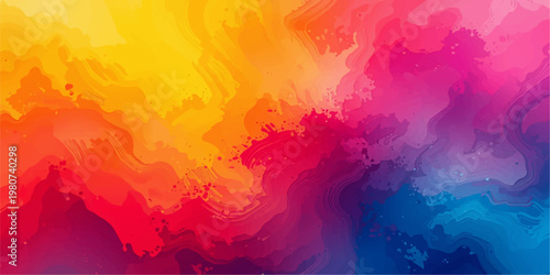 Abstract watercolor background with fire smoke sky and cloud textures featuring orange yellow red and blue paint grunge paper texture flame inspired vintage illustration design