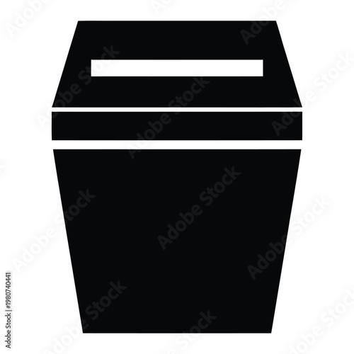 A stark black silhouette of a coffin with a simple rectangular design representing death and mourning silhouette