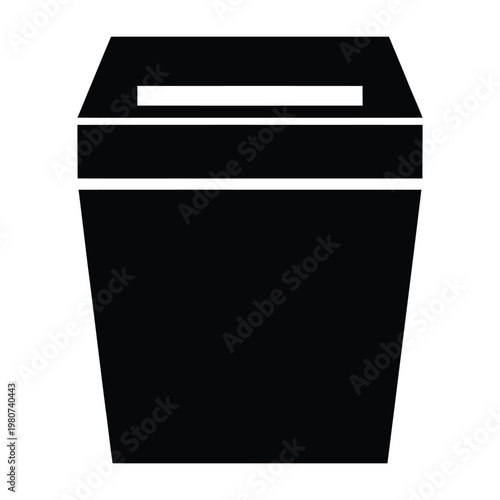 A stark black silhouette of a ballot box representing civic duty and democratic processes silhouette