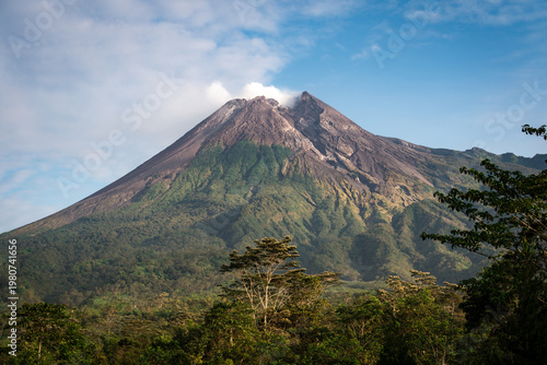 mount merapi active volcano landscape