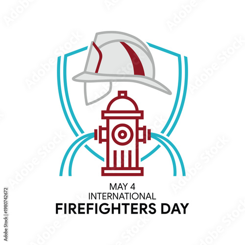 International Firefighters Day Illustration with Helmet and Hydrant