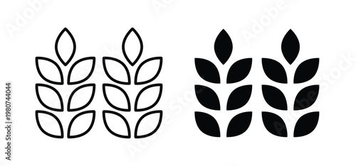 Wheat icon. black and white line icons pack.