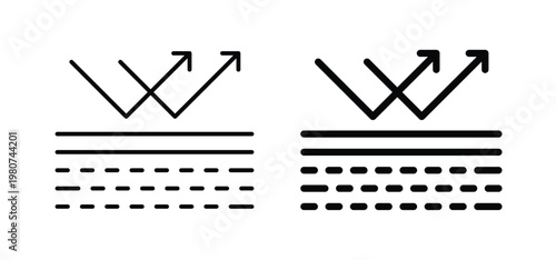 Wrinkles face reflection icon illustration sign collection. vector symbol or logo.