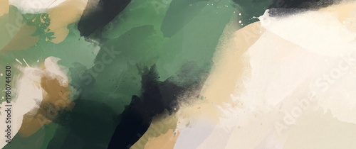 Abstract picturesque background with paint strokes and splashes	
