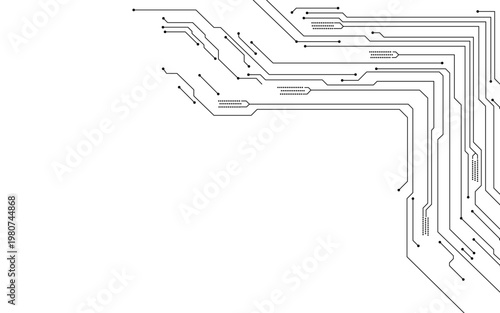 Abstract Circuit Board Technology Background Digital Connection Line Tech Vector
