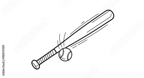 Baseball bat hitting ball motion lines