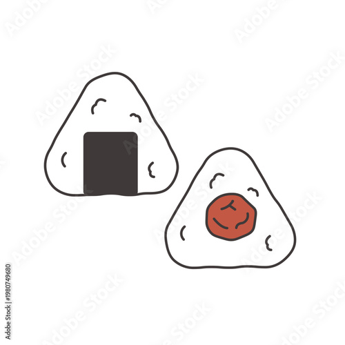 おにぎりのイラスト　食べ物
お弁当のおかずのイラスト　シンプル　素材　弁当素材　