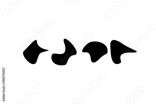 Abstract black minimalist shapes on white background.