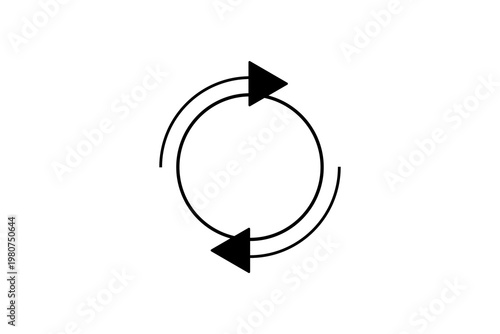 Black circular arrow icon on white background.
