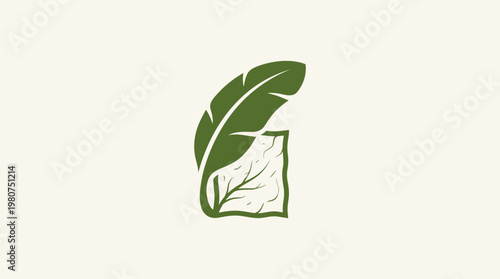 Elegant Green Leaf and G Letter Logo Design
