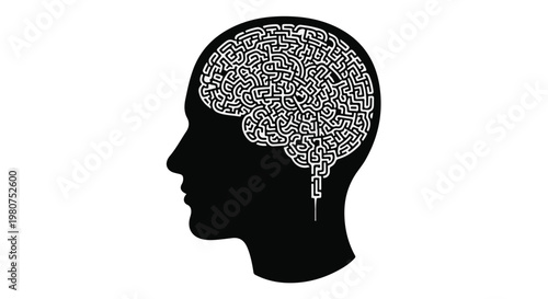 Concept of mental health and complexity of the mind with maze brain.