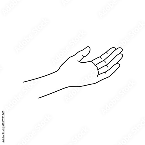 Vector of an extended hand gesturing with open palm