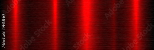 Brushed metal red texture background, shiny lustrous metallic pattern banner.