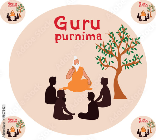 guru purnima vector Illustration for card, banner, invitation, template, advertising and packaging