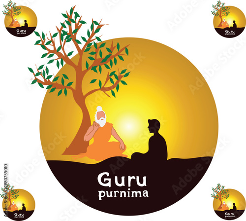 guru purnima vector Illustration for card, banner, invitation, template, advertising and packaging
