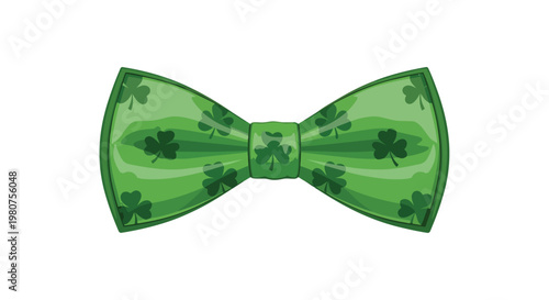 Green Shamrock Bow Tie - St. Patrick's Day Party Accessory.