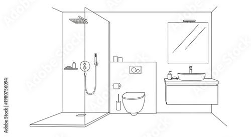 Bathroom interior with toilet sink.