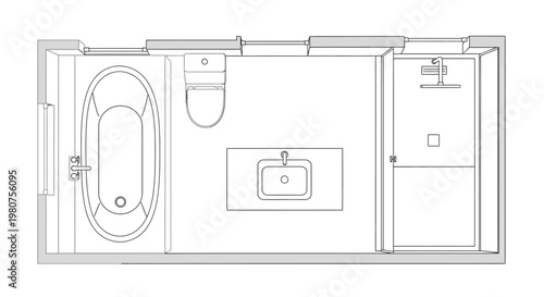 Bathroom interior with bathtub sink.
