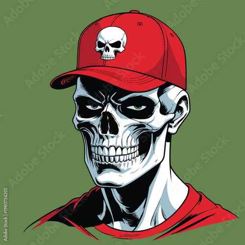 Vector image of a rapper's skeleton