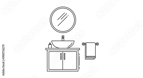 Bathroom Sink and Cabinet Unit.