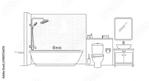 Bathroom with Bathtub Toilet Sink.