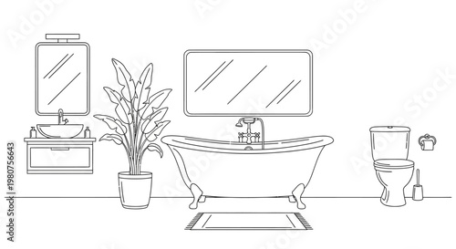 Clawfoot Bathtub with Shower Head.