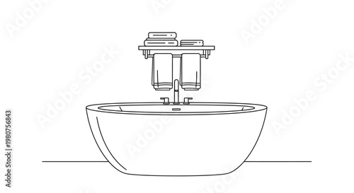 Modern bathroom sink with faucet.