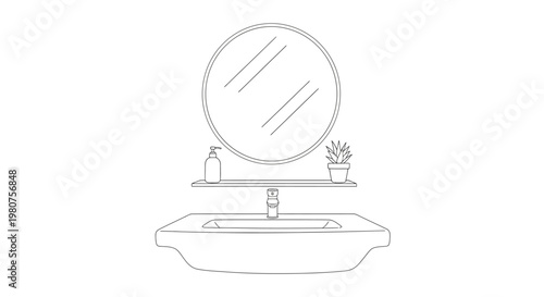 Modern bathroom sink with faucet.