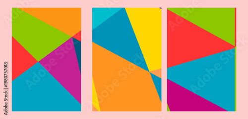
Set of collection of abstract backgrounds, Colorful Geometric Shapes Art Design.
