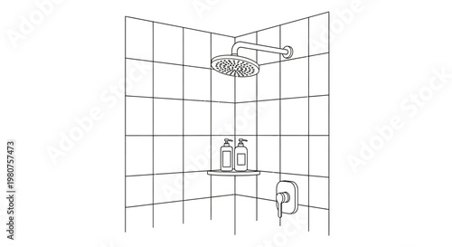 Modern shower head and faucet system.