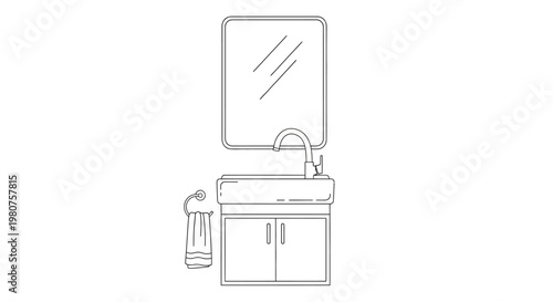 Simple modern bathroom sink cabinet.