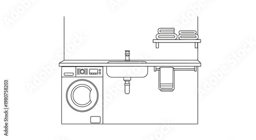 Washing Machine with Sink Attached.