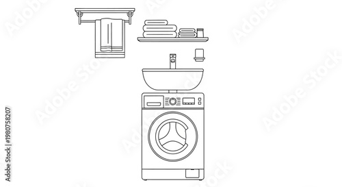 Washing Machine With Sink Above.
