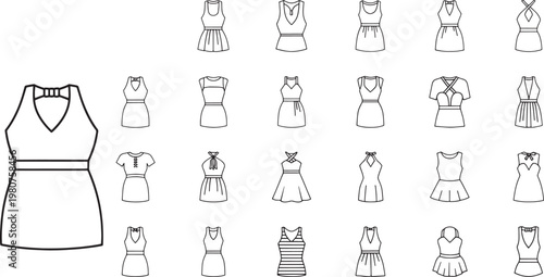 Set of 3 d female fashion models in various outfits and poses 3d fashion models female figures dresses