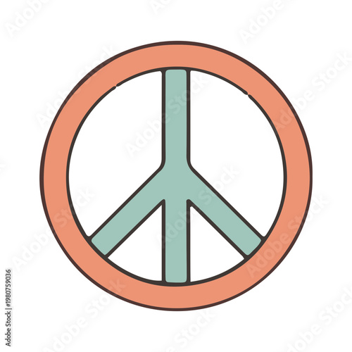 Retro Minimalist Peace Sign Vector