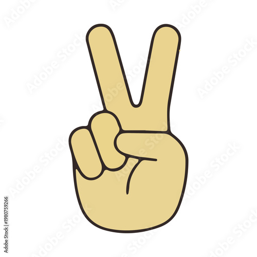 Minimalist Peace Sign Hand Illustration